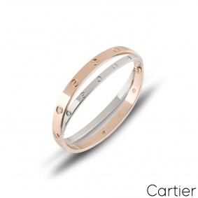 Cartier Love Rose & White Gold Diamond Bracelet Size 16 N6039116 Cartier Love Rose & White Gold Diamond Bracelet Size 16 N6039116